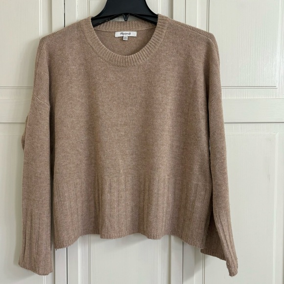 Madewell Crew Neck Long Sleeved Pullover Sweater, Size XXS, Tan - Picture 3 of 11